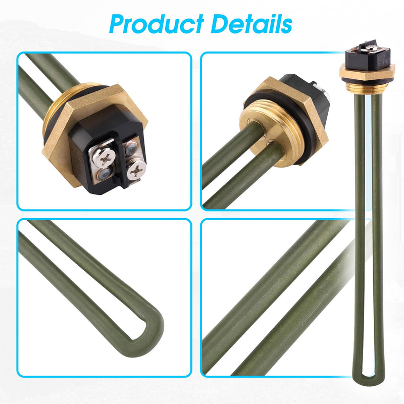 CozyCabin 520900 RV Water Heater Element Kit for Suburban SW4DE SW6DE SW6DEL SW10 SW10DE SW10PE SW12DE SW12DEL Suburban Rv Water Heater Parts, 120V 1440W, Heating Element with Wrench Socket Model-B