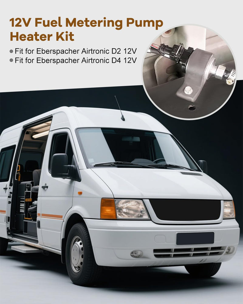 22451901 12V Heater Glow Plug Repair Kit and 12V Fuel Metering Pump Heater Fit for Eberspacher Airtronic D2 D4 Replace 252069011300, Parking Heater Maintenance with Strainer Screen