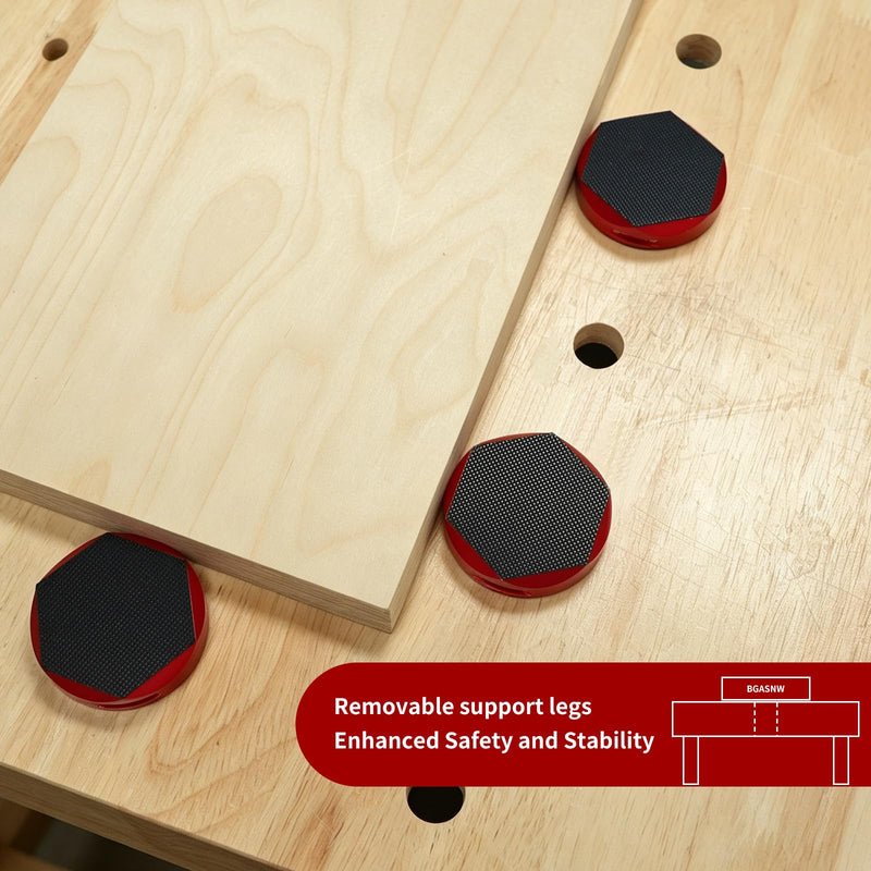 Bench Dog Pucks for MFT Table (4 Pack), Fits 3/4" Dog Hole for Woodworking, Heavy Duty Aluminium with Double Sided Anti Slip Pads, Woodworking Kit for Most Medium Sized Panels Bench Dog Pucks