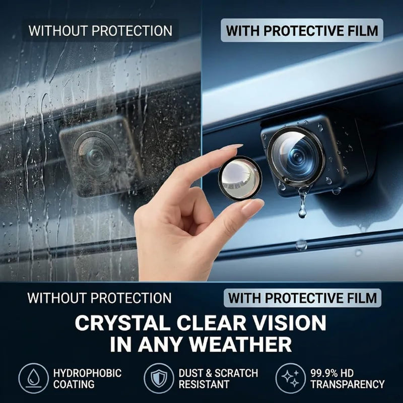 2-Pack Car Camera Lens Protector, 9H Hardness Backup Camera Protective Sticker, High Transparency Anti-Scratch Waterproof Cover for Reversing Cameras, Easy Adhesive Installation