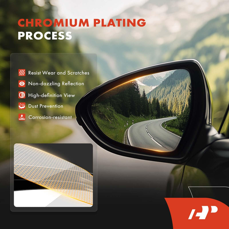 A-Premium Right Passenger Side Heated Mirror Glass with Backing Plate - Compatible with Mercedes-Benz ML320 2009, ML350 2008-2010, ML450 2010, ML550 2009-2010, ML63 AMG, GL320, GL350, GL450, GL550