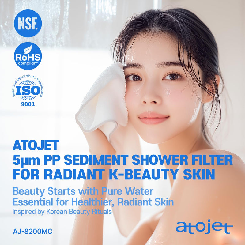 Filter Showerhead Inspired by Korea’s Beauty Culture – Pure Carbon Filters for Softer Skin & Smoother Hair | Carbon Composite Filter | Single Showerhead (AJ8200MC-SNG-1) Single Showerhead Set