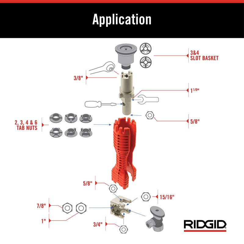 RIDGID 57003 EZ Change Plumbing Wrench Faucet Installation and Removal Tool Pack of 1