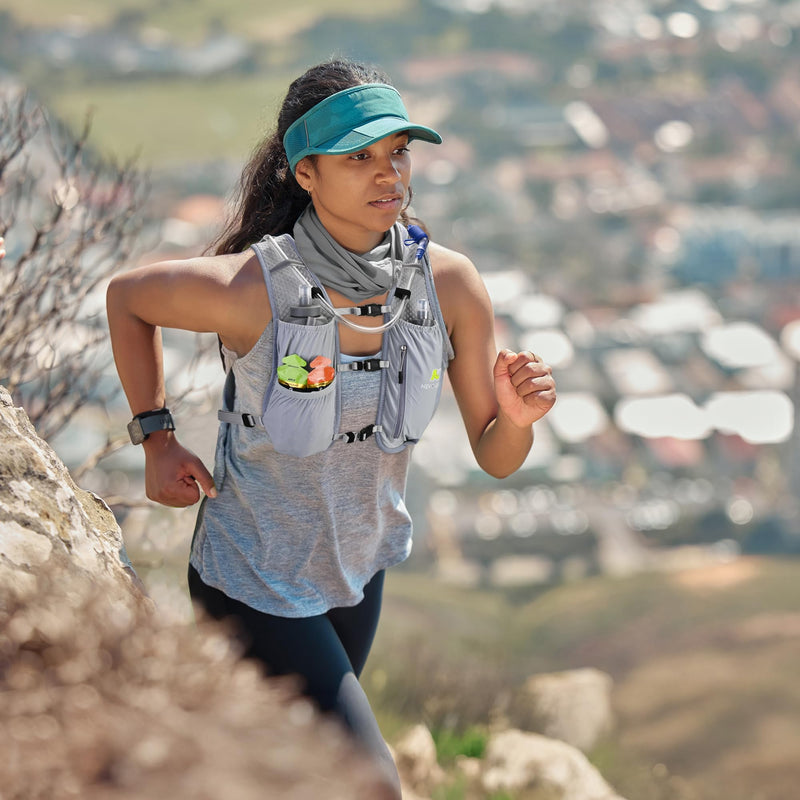 N NEVO RHINO Running Hydration Vest for Women 1.5L Water Bladder Backpack 5L Small -Lightweight Breathable Hydration Vest for Hiking Trail Running Cycling Marathon for Women Grey