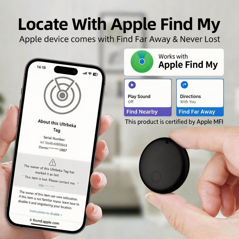GPS Tracker for Vehicles - No Subscription Tracker Device for Vehicles, No Monthly Fee & SIM Card for Car Tracker Device Hidden for Android and iPhone, IP68 Waterproof, Safe & Durable, Small Graphite Black