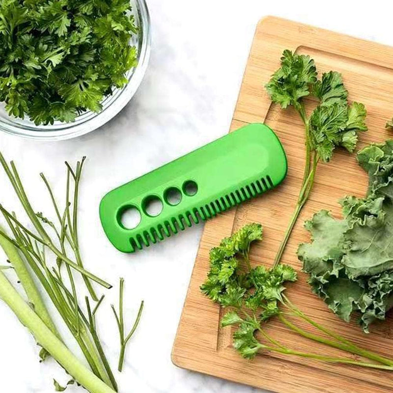2Pcs Green Leaf Herb Stripper,Vegetable Herb Eliminator Comb Kitchen Herb Leaf Stripping Tool Herb Pealer for Kale, Chard, Collard Greens, Kitchen Utensils and Gadgets, Seasoning and Spice Tools