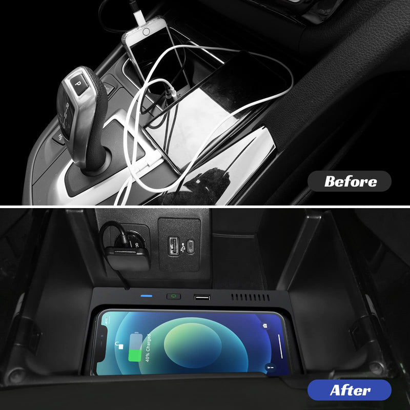 CreekT® Wireless Car Charger for Ford Explorer Center Console 2020-2024 | with USB Ports Compatible Wireless Charging Pad fit for Ford Explorer 2020 2021 2022 2023 2024, ST XLT Limited Accessories