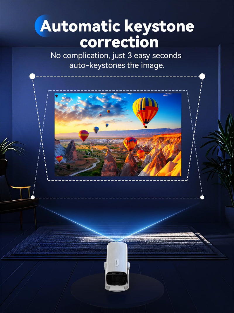SOOMFON Mini Projector 1080P Support - Portable Small Video Movie Projector Bluetooth 5.1 Auto Keystone Electric Focus for Bedroom/Wall/Home/Outdoor/iPhone/Android/TV Stick