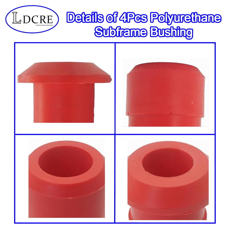 4Pcs Polyurethane Subframe Bushing Kit,Compatible With Nissan Rogue 2008-2013,Front & Rear Sub Frame Bushing Kit Replaces 54466-JD000 54467-BR00A,Red