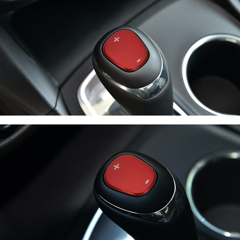 TOMALL Stainless Steel Car Gear Shift Knob Cover Compatible with Chevy Equinox 2018-2020 Shift Panel Trim Gear Lever Cover Trim for Car Interior Center Console Accessories (Red) Stainless Gear-Red