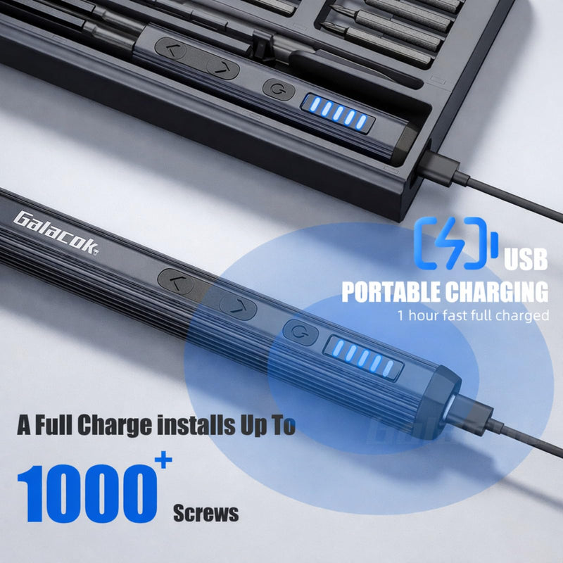 Electric Precision Screwdriver Set, 68 in 1 Cordless Mini Repair Tool Kit with Magnetic S2 Steel Bits, 200 RPM Motor, LED Light, USB-C Rechargeable for Phone, Laptop, Electronics (68IN1) 68IN1