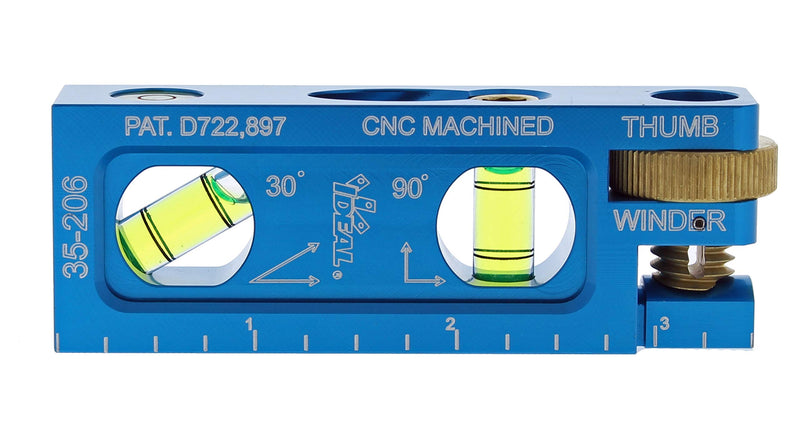 IDEAL Electrical 35-206 Electrician Level CNC Machined Aluminum Level with 2 Acrylic Vials, Magnetic Jaw, Thumb Winder,Blue 2 Vial