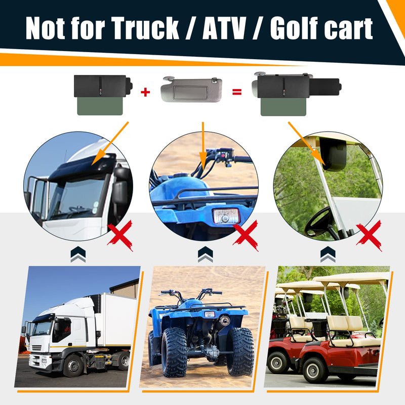 Veharvim 2 Pack Polarized Sun Visor Extender/ Extension with PC Lens and Side Sunshade, Anti-Glare, UV-Filtering for Car with Zipper Slider (Driver + Passenger Side), Upgraded UV400