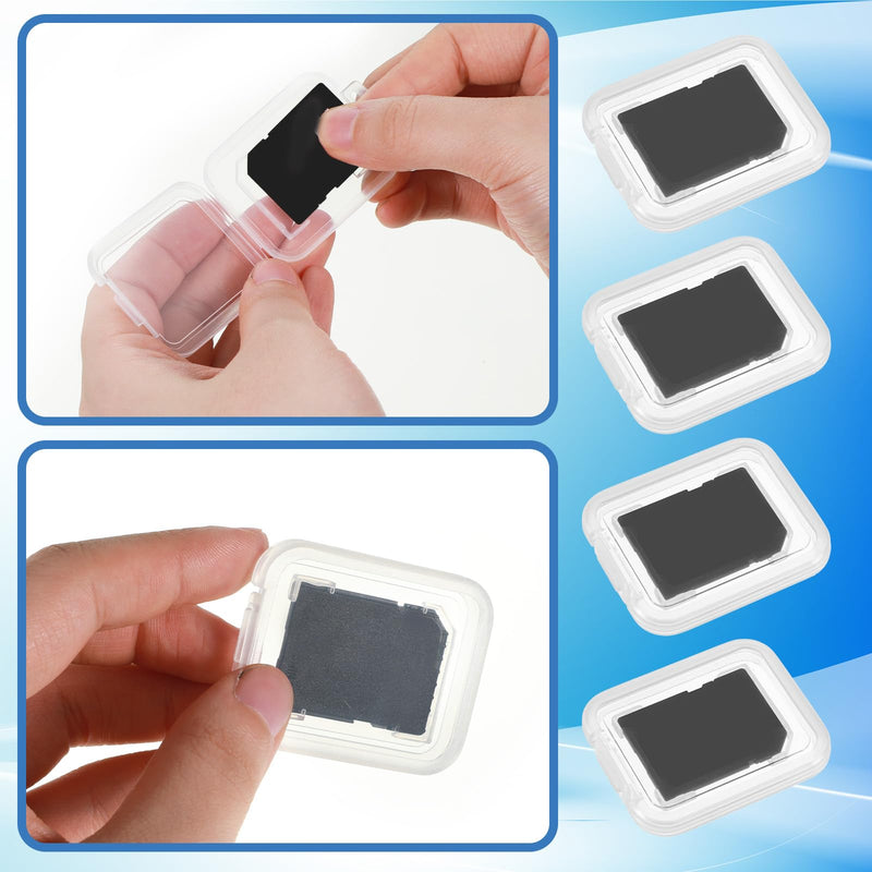 Clear Memory Card Case, Plastic Memory Card Holder | Transparent Memory Card Case Storage Box, Compatible with Standard SD Cards, SDHC, SDXC Cards (20 Pcs)
