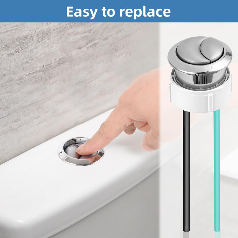 38mm Toilet Push Button Replacement, Dual Flushing Toilet Push Button Spare Parts, Compatible with Geberit & Kohler Part, Satin Chrome, Easy to install, 1Pack 1 Pack