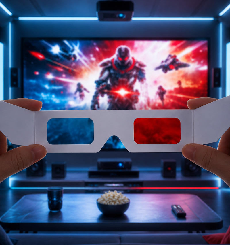 10Pcs 3D Glasses for Movies at Home, Red-Blue Anaglyph Dicyanin Glasses | 3D Movie Glasses,Lightweight and Foldable Design, Universal Head Size Comfort, Easy Storage and Carry, Home Theatre Essential