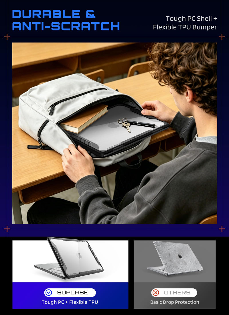 SUPCASE for MacBook Neo 13 Inch Case with Stand 2026, Black | A3404 (A18 Pro Chip), Military-Grade Protection, Heavy Duty Hard Shell Protective Cover for MacBook Neo, Unicorn Beetle Pro MacBook Neo 13"