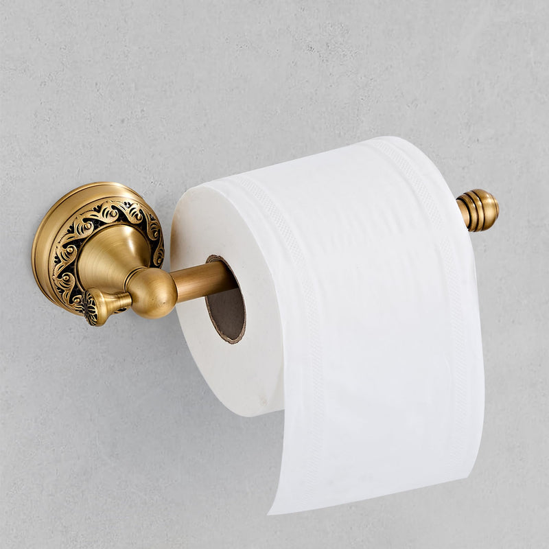 Antique Brass Toilet Paper Holder Hand Towel Ring, Brass Bathroom Accessories Set Towel Holder Toilet Paper Roll Holder, Antique Farmhouse Bathroom Hardware 2 Pieces Set Wall Mount Bronze Antique Brass