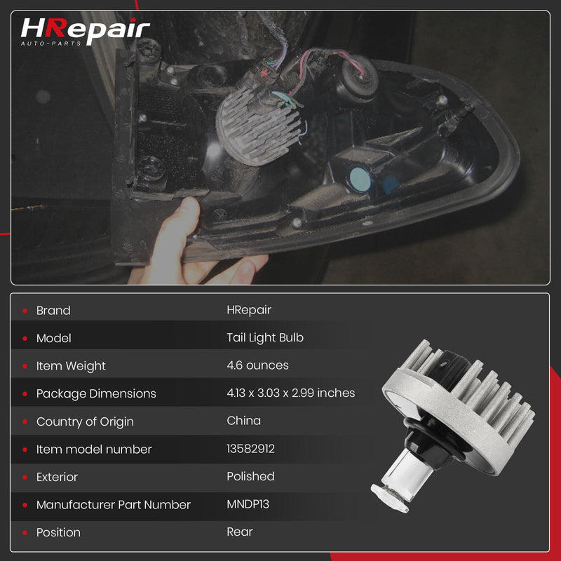 Tail Light Bulb fits for GMC Acadia 2013 2014 2015 2016 2017 Brake Light Bulb - 13582912 1-PCS