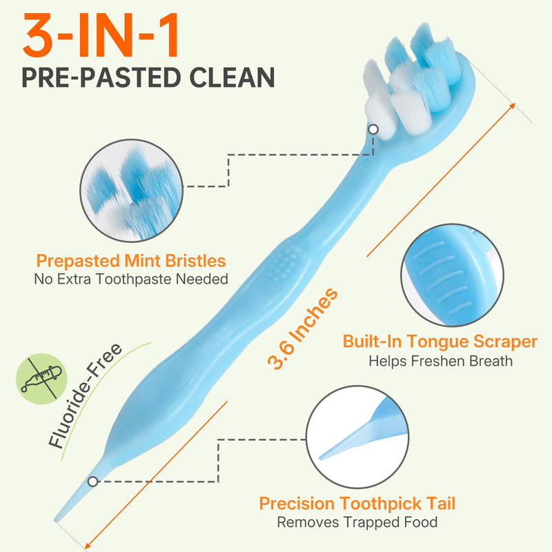 100-Pack Pre-Pasted Mini Travel Toothbrushes, Individually Wrapped Bulk Pack, Disposable Toothbrushes with Toothpaste, Waterless Single-Use Extra Soft Bristle for Adults, Travel & Braces 1 Count (Pack of 100)