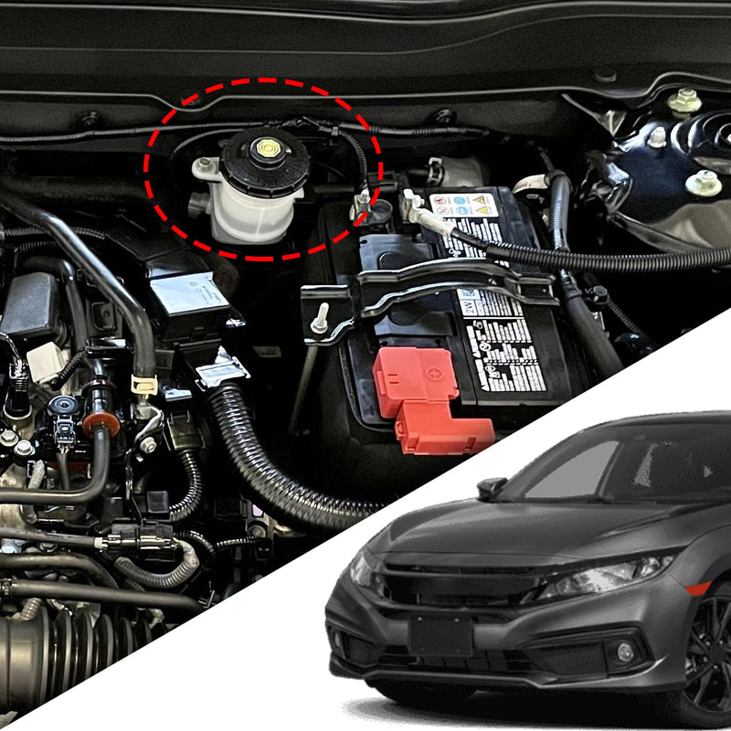 Brake Fluid Cap Replacement for Honda, Brake Master Cylinder Tank Fluid Reservoir Cap Compatible with Honda Accord Fit EV Hybrid S2000 Accessories 46662-SLE-J01 46662-SDC-A02 46662-S8A-003 Black