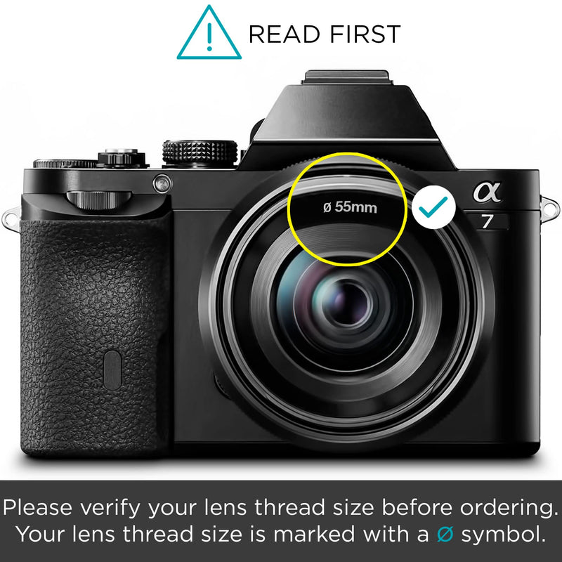 Altura Photo 55mm Lens Cap - 2 Pack Nikon Lens Cap Cover for D3400, D3500, D5500, D5600 with AF-P DX NIKKOR 18-55mm f/3.5-5.6G VR, Sony FE 28-70mm f/3.5-5.6 OSS, Sigma 56mm F1.4 DC DN and More