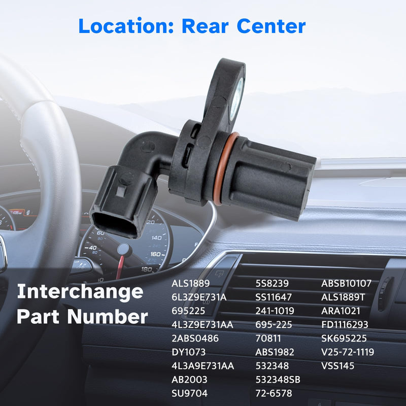 Rear Center ABS Wheel Speed Sensor fit for 2004-08 Ford F150, 05-13 Ford F250 F350 F450 F550 F650 F750 Super Duty Truck 2005 2006 2007 2008 2009 2010 2011 2012 2013, 06-08 Lincoln Mark LT, ALS1889
