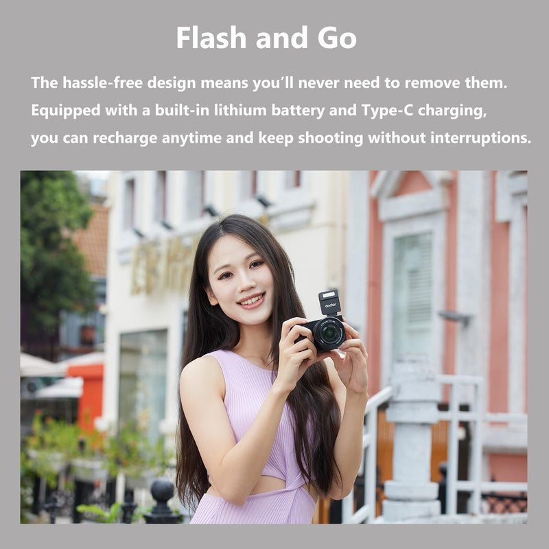 Godox iM22 White Camera Flash for Canon Sony Nikon Fuji Panasonic Olympus Pentax and Other DSLR Cameras with Standard Hot Shoe,3s Recycle Time,440 Full-Power Flashes