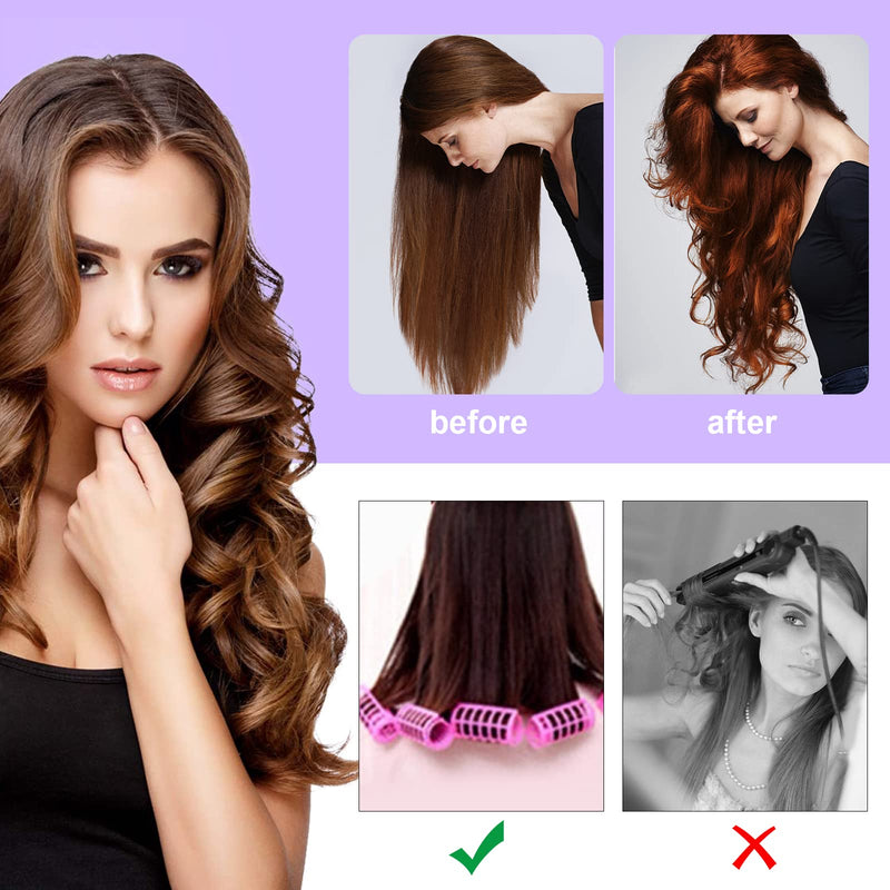 12 Pcs Hair Rollers Set, Self Grip Hair Rollers, Adhesive Roller Curlers, for Long Medium Short Hair Styling Hair