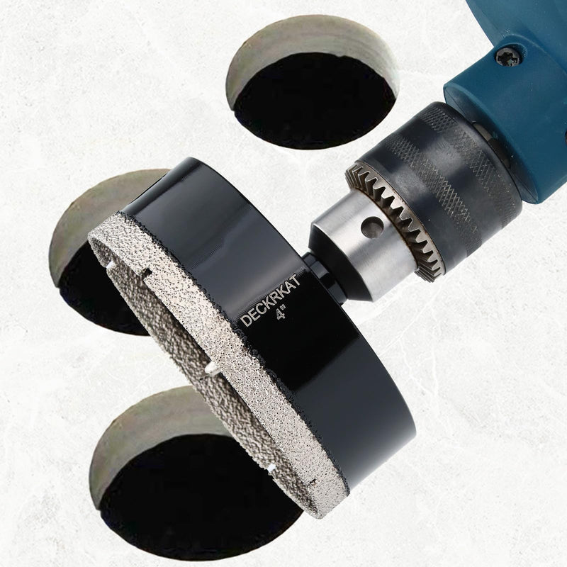 4 inch Diamond Hole-Saw Bits with Pilot Drill Bit -4" Diamond Tipped Tile Hole Saws with Guiding Bit Accurate Drilling for Porcelain Tile Ceramic Pottery Granite Stone Glass Bottles 102mm. 4”
