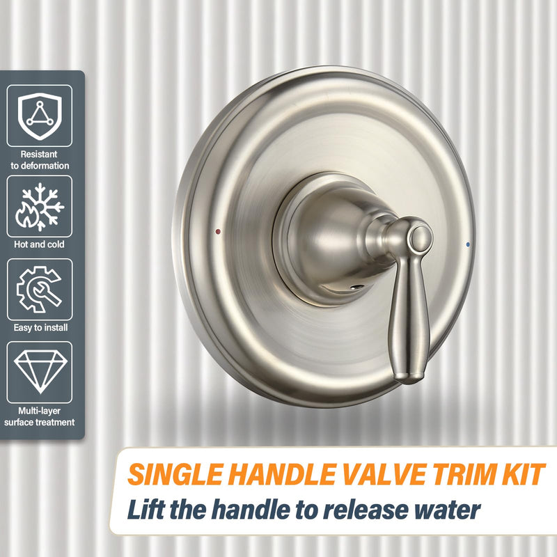 T2151 Pressure Balancing Tub and Shower Valve Trim Kit, Compatible with Moen Posi-Temp Valve Brushed Nickel，6.9 Inch