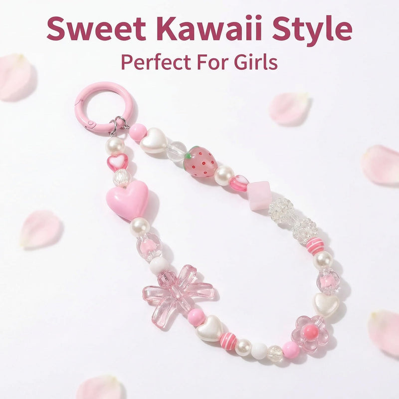 Cheetah Leopard Heart Bowknot Bow Cute Girly Glitter Bling Turtoise Brown Aesthetic Trendy Phone Charms Lanyard Pink