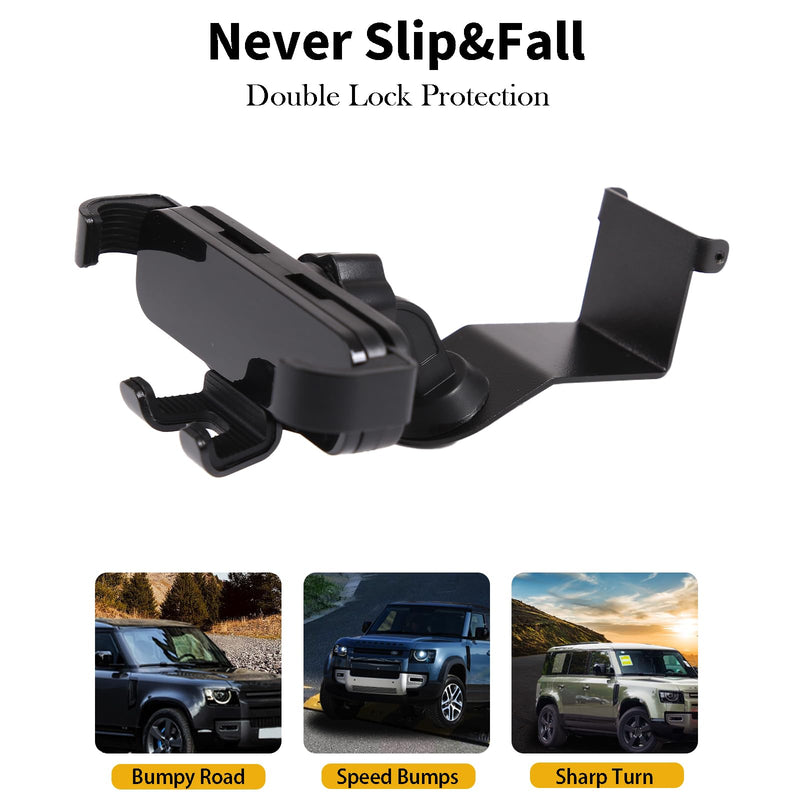 PIUGILH Phone Cradle for Land Rover Defender 90 110 130 2020 2021 2022 2023 Alumium Alloy Dashboard Mobile Phone Holder Trim Car Accessories
