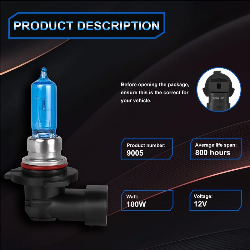 Fit for kia sorento 2019 2020 High Performance Halogen Headlight Bulbs,9005 High Beam + H7 Low Beam Headlamp Replacement Bulbs Kit, Plug and Play,Pack of 4 for sorento 2019 2020