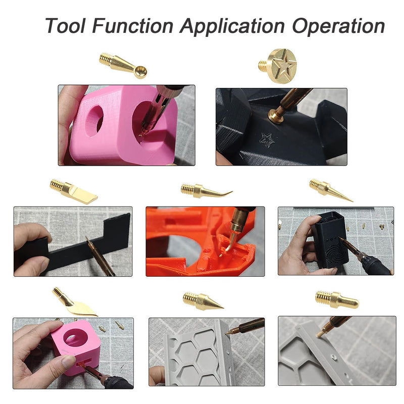 3D Printer Smoothing Kit – Finishing & Smoothing Tool with Temp Control Display for ABS, PETG, TPU, PLA Models – Soldering & Welding Iron for 3D Printing & 8pcs Soldering Iron Tips (Smoothing Kit)