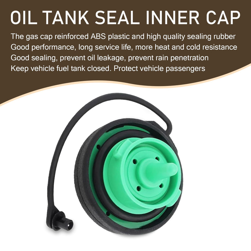 Pack-1 Car Fuel Tank Cap, 2.44" Waterproof Leakproof Sealing Cap, Fuel Filler Port Stay Closed Protective Cover Replacement 5C0201550T 5Q0201550L, Compatible with Volkswagen Audi (Black)