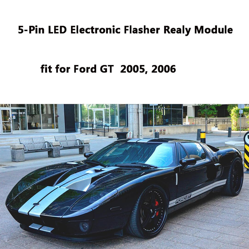 EP27 LED Flasher Relay 5 Pin Fit for 1994-2004 Ford Mustang V6, GT, Bullitt, Mach1 | 2005-2007 Ford Five Hundred | LED Electronic Turn Signal & Hazard Warn Realy, Stop Hyper Flash, EP27 Flasher Relay