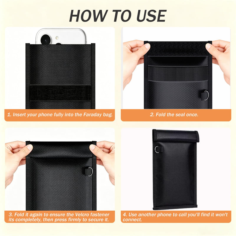 Faraday Bags for Phones and Car Keys, Car Signal Blocking Holder | Faraday Cage Effectively Blocks Signal, Fireproof & Waterproof Faraday Key Fob Protector