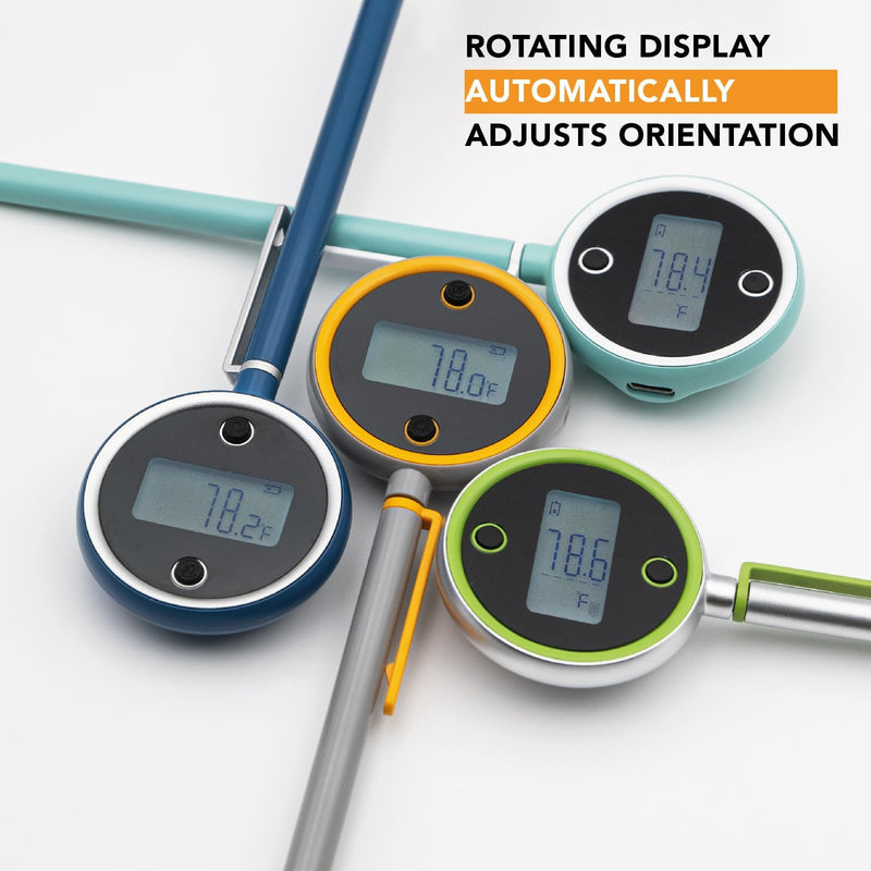 Pocket Pro 1-Second Instant Read Meat Thermometer, Rechargeable Digital Thermometer for Grilling, Food, BBQ, Kitchen Cooking, Oil Deep Frying & Candy (Nobility Blue) Nobility Blue