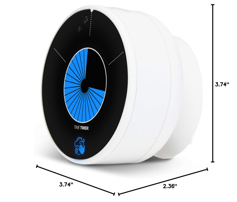 TIME TIMER WASH — 30 Second Visual Timer Promoting Proper Hand Washing for Preschool, Kindergarten and Adults, Hands Free, Touch-Less Handwashing, Bathroom Timer with Optional Music Sound