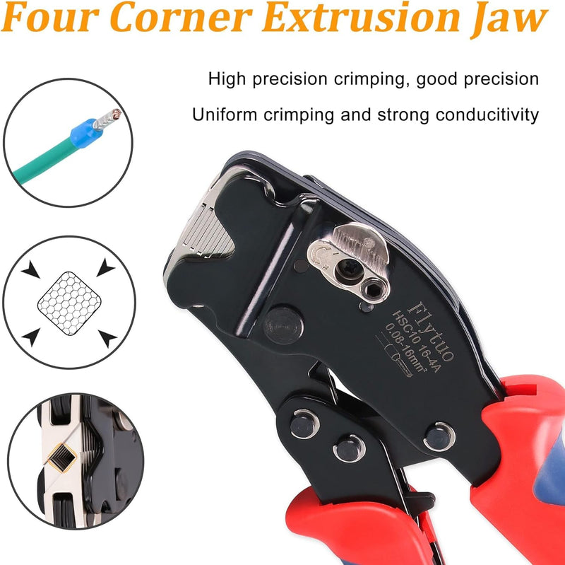  [AUSTRALIA] - Front Loading Ferrule Crimp Tool and Ferrule Crimper Works for End Sleeves Ferrules and Wire End Terminals from AWG 30-5 HSC10 16-4A