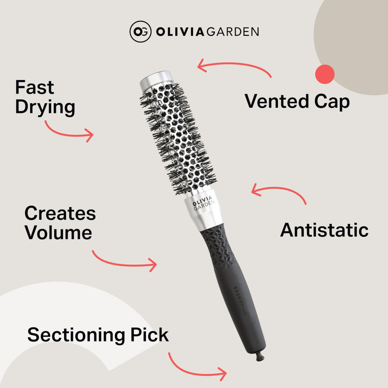 [AUSTRALIA] - Olivia Garden - Essential Blowout Classic Silver Hairbrush 25