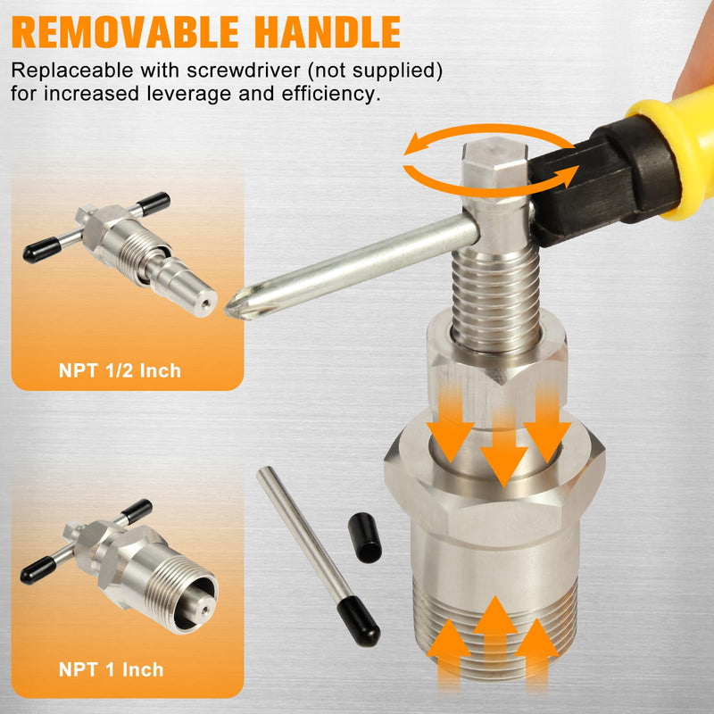 Wells Olive Remover Puller Tool for 1/2 inch 1 inch Plumbing Tools Compression Sleeve Puller Tool 303 Stainless Pipe Olive Puller Ferrule Puller