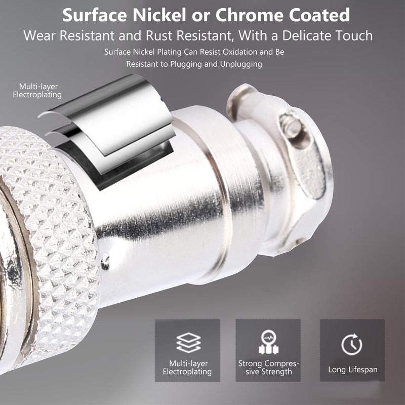 GX16-2 Aviation Metal Screw Connector 2 Pin Male Female Plug for Plasma Cutters CNC Machines Electrical Socket with Solder Cups