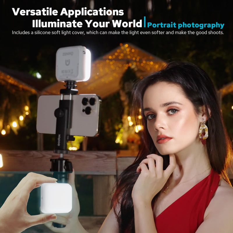 VS5 R Magnetic RGB LED Video Light with Soft Diffuser, Small Panel Light for Photography, Vlog, Live Streaming, HSI 36000 Colors, 2500K-8500K, CRI 95+, TLCI 96+, 13 FX Modes, APP Control White