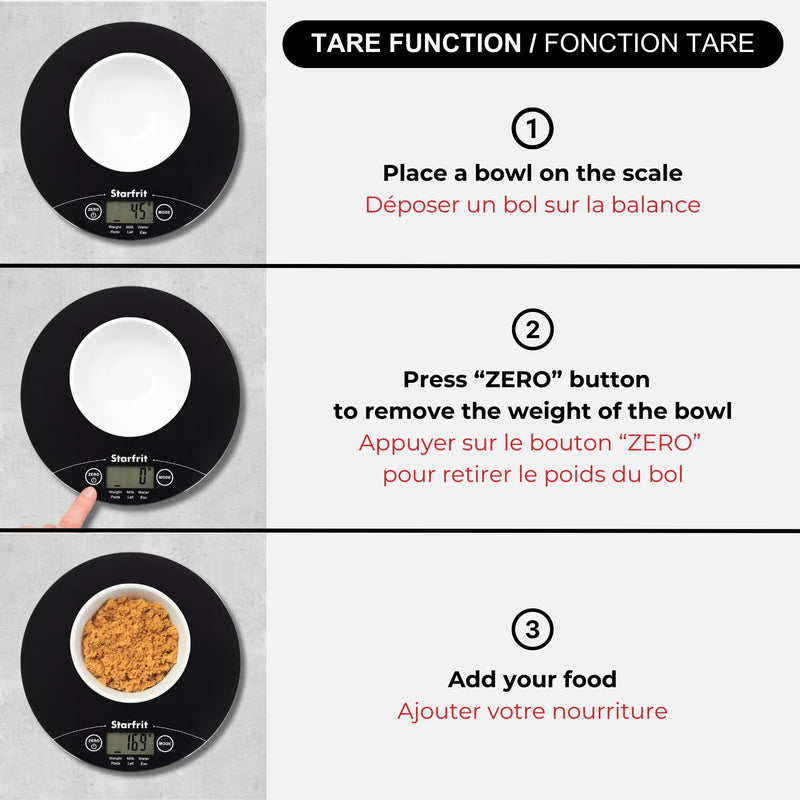 Starfrit Digital Kitchen Scale - 5kg/11lb - Precision Baking Imperial to Metric - Measures Liquid Volume