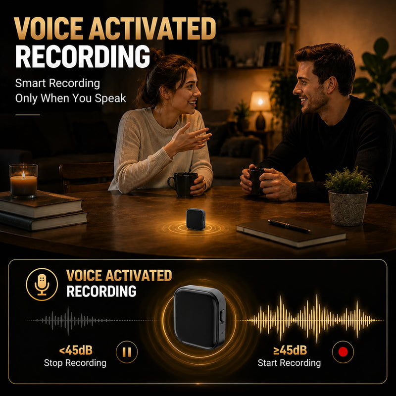136GB (18800H) Magnetic Voice Activated Recorder with AI Noise Reduction | 35g Lightweight Design, Discreet Recording, Clear HD Audio, One Button Operation, OTG Compatible, 100H Long Battery Life 136.0 GB