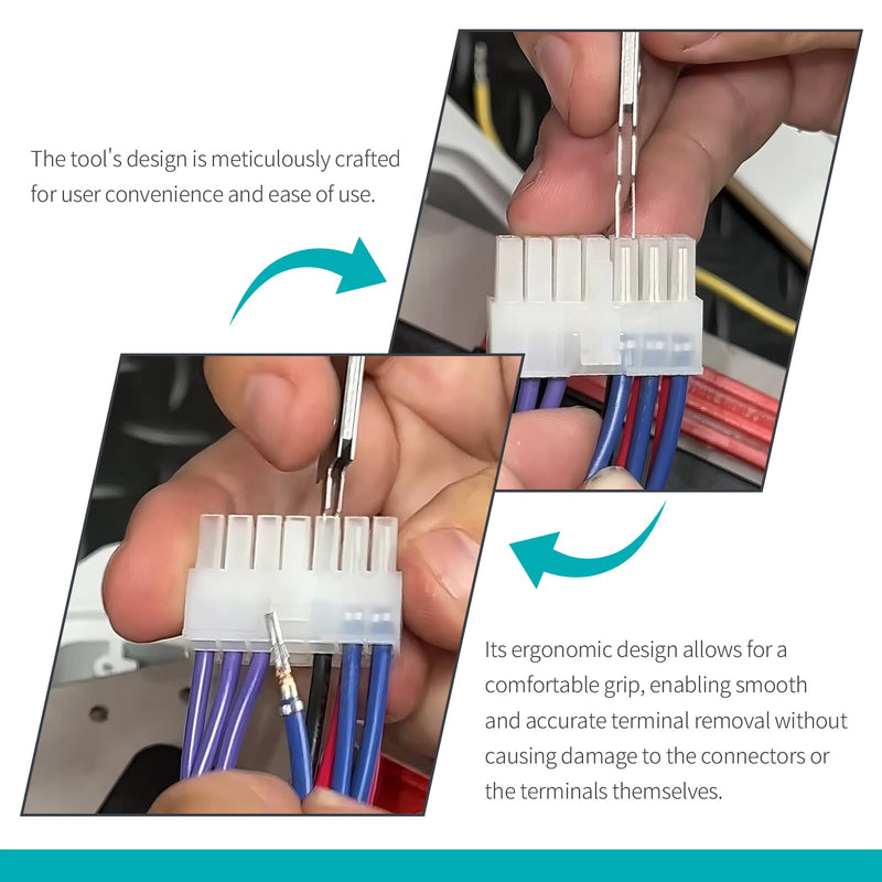 Compatible with Molex 11-03-0044 Mini-Fit Jr. Extraction Tool, ATX Pin Removal Tool for Crimped Terminal Removal, 14-30 AWG Cable, Soldering Extraction Tools