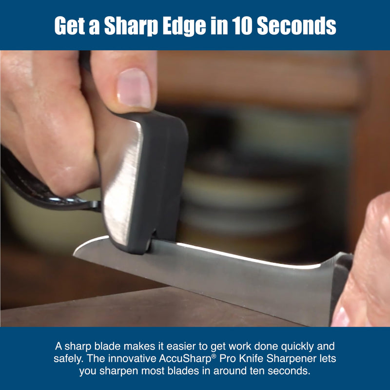 AccuSharp Knife Sharpener, Ergonomic Comfortable Handle, Compact & Easy to Use, Restore and Hone Straight & Serrated Knives, White & Black