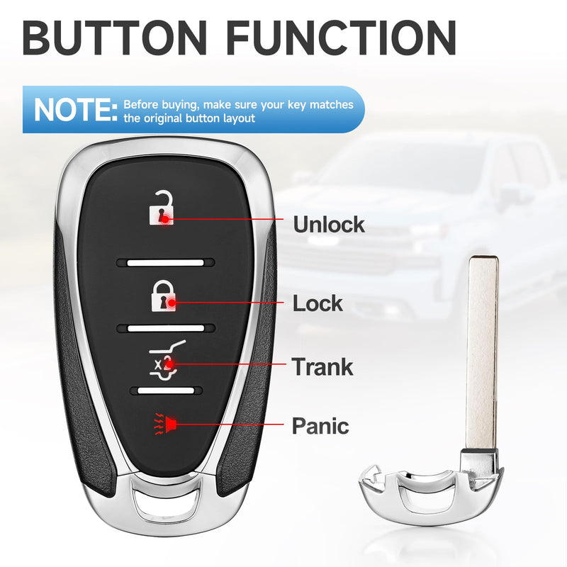 Smart Key Fob Replacement fits for Chevy Traverse 2018-2025 Trailblazer 2021-2025 Blazer 2019 2020 2021 2022 2023 2024 2025 Car Keyless Entry Remote HYQ4EA HYQ4ES 433 MHZ ID46